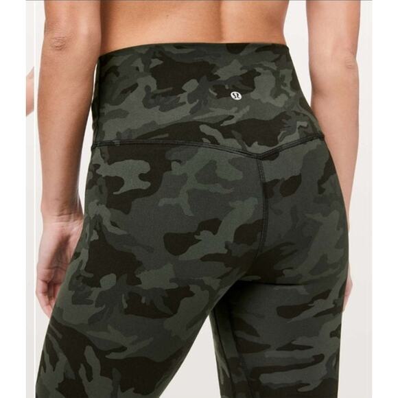Lululemon Women 0 Incognito Camo Gator Green "Align Crop" Athleisure Leggings - Picture 6 of 8